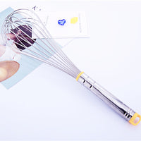 Large Stainless Steel Manual Egg Whisk with Round Handle for Baking