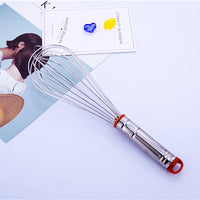 Large Stainless Steel Manual Egg Whisk with Round Handle for Baking