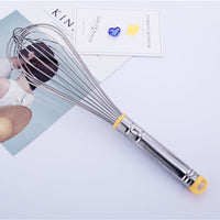 Large Stainless Steel Manual Egg Whisk with Round Handle for Baking