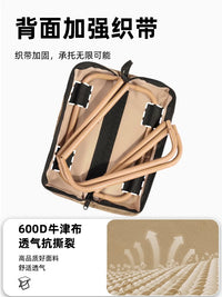 折叠凳户外椅子马扎露营便携钓鱼野餐笔袋小板凳火车高铁无座神器 【加厚牛津布】便携手包马扎凳-樱桃粉，承重320KG【加大椅面 加粗钢管】