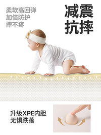 床边防摔地垫加厚家用折叠婴儿爬爬垫宝宝防摔软垫儿童拼接爬行垫 【升级XPE】可可里灰【4段折叠可变步梯 无缝抑菌】 180cm*80cm*4cm
