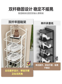 简易鞋架小窄门口家用室内鞋架子宿舍入门铁艺鞋柜多层收纳省空间 亚光黑6层（镂空款）