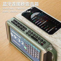 山水蓝牙音响老人收录音机老年专用便携插卡音箱迷你随身听播放器 F55灰色7寸送128G U盘+64G 内存卡视频大礼包
