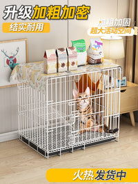 猫笼子室内家用超大自由空间猫别墅厕所一体猫屋猫舍猫咪笼子折叠 黑色*双层【豪华款】一层厕所+二层休息 【升级加粗带天窗款】86*60*70cm