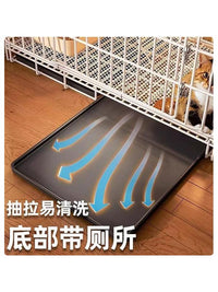 猫笼子室内家用超大自由空间猫别墅厕所一体猫屋猫舍猫咪笼子折叠 黑色*双层【豪华款】一层厕所+二层休息 【升级加粗带天窗款】86*60*70cm