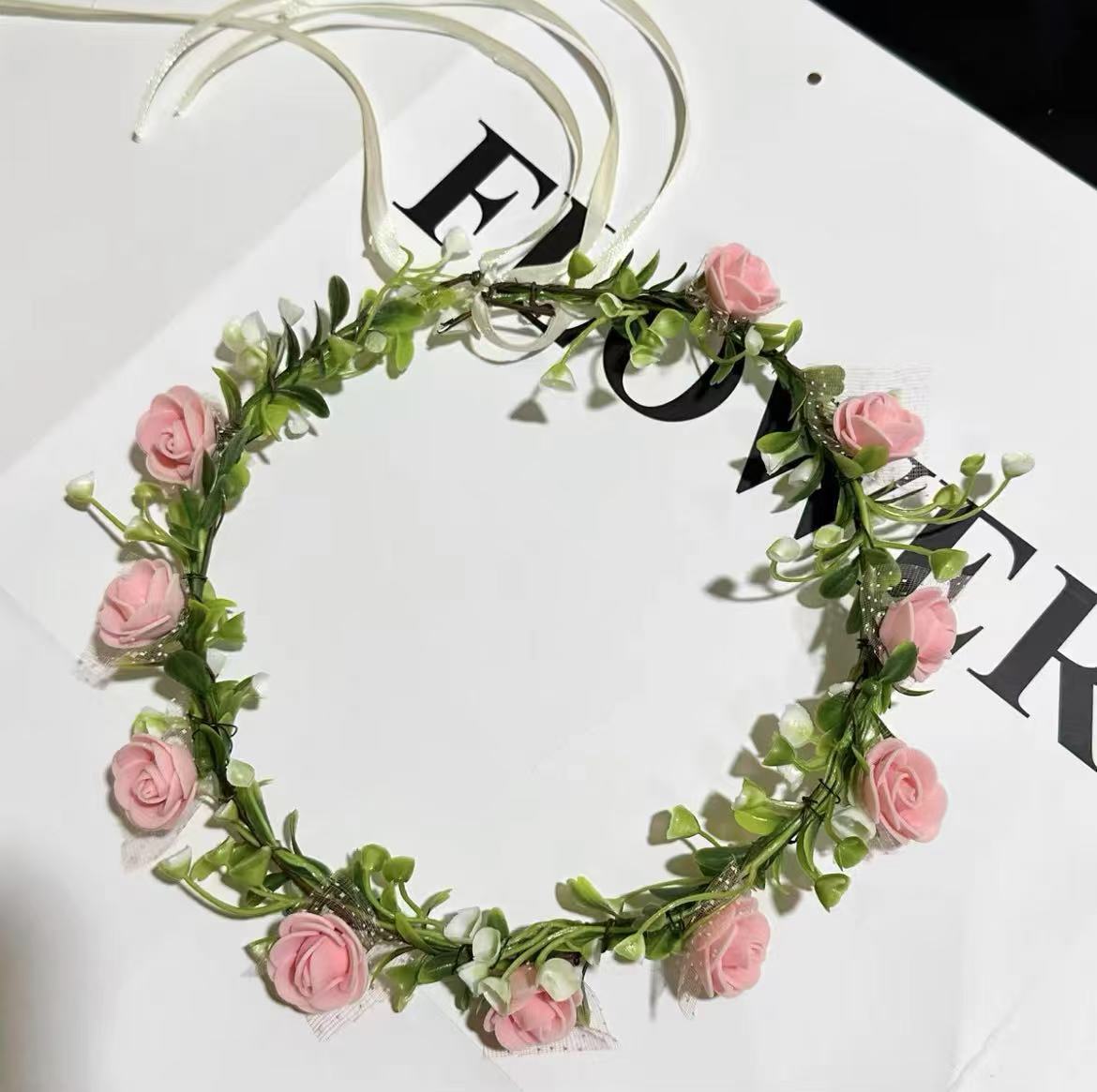 Glowing Floral Headband with LED Lights for Outdoor Photography