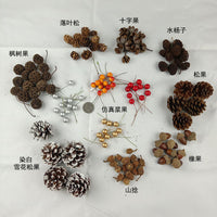 圣诞花环装饰婚庆藤圈手工diy编织松果干花藤条幼儿园藤环创材料 白色20厘米