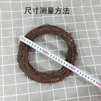 圣诞花环装饰婚庆藤圈手工diy编织松果干花藤条幼儿园藤环创材料 白色20厘米