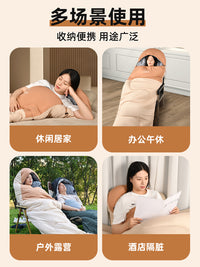 Updown睡袋成人户外露营冬季加厚防寒四季通用款车用单办公室被子 升级2.5kg-卡其【双人加厚保暖/-5-10℃】加宽大空间+五层锁温+顶级仿羽棉+防潮隔湿+收纳包