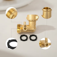 Hose Elbow Connector with Shut-off Control Lever Garden Hose Adapter with Shut-off Control Lever Heavy-Duty for Gardeners, Homeowners