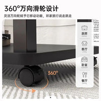 边几钢化玻璃沙发客厅现代移动带轮简约办公室家用小桌子茶几 【固定脚+钢化玻璃】黑色80*40cm