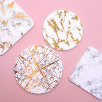 INS Style Diatomaceous Earth Coasters, Marble Pattern Absorbent Heat-Resistant Table Mats for Kitchen & Dining