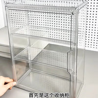 桌面收纳盒整理展示痛柜多层塑料防尘谷子手办吧唧盲盒文玩大容量 1个装✨2隔板--三层收纳盒【超清透✨隔板可拆】