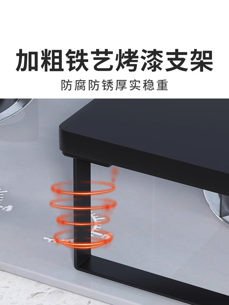 电磁炉上支架燃气灶盖板罩厨房灶台置物架灶具架托煤气灶隔板架子 白色板白架30*40cm【加高款】