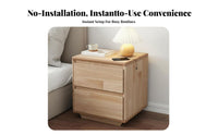 Wooden Nightstand with Drawer Mortise and Tenon Joint Bedside Table for Bedroom