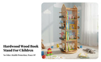 360-Degree Rotation Rotating Book Tower Multitier Design children's Furniture Floor-Standing book tower Space-Saving for Toddlers, Early Readers, Nursery, Kindergarten, Playroom, Bedroom