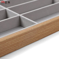 Wooden Square Sunglasses Display Tray with 7 Grids for Eyewear Storage