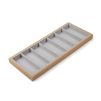 Wooden Square Sunglasses Display Tray with 7 Grids for Eyewear Storage