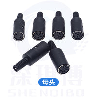 S-Video Socket DIN Connector, 8-Pin Female, Right Angle, Solder Type