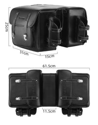 WEST BIKING Bicycle Pannier Bag, PU Leather, 20L, Rear Rack Bag