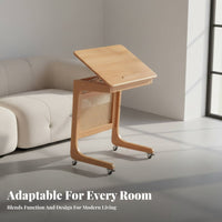 C-Shaped Rolling Table Robot Vacuum Garage Couch-Side Stand Space-Saving