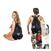 Mesh Drawstring Backpack for Swimming, Beach, Gym, and Travel with Wet Bag