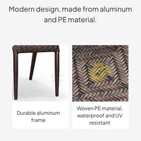 Balcony Tea Set, Aluminum Wicker, Modern Outdoor Furniture