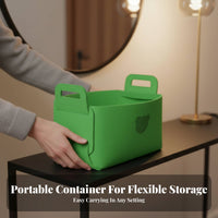 Foldable Felt Tote With Handles Storage Basket Soft and Sturdy for Living Room