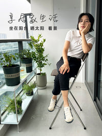 户外高脚折叠吧椅304不锈钢阳台休闲椅家用厨房吧椅客厅折叠吧椅