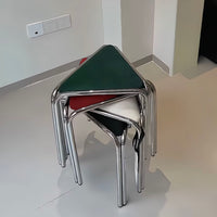 中古风凳子可叠放餐椅凳家用客厅三角凳复古小凳子高级客人备用凳 【橙色】三角凳