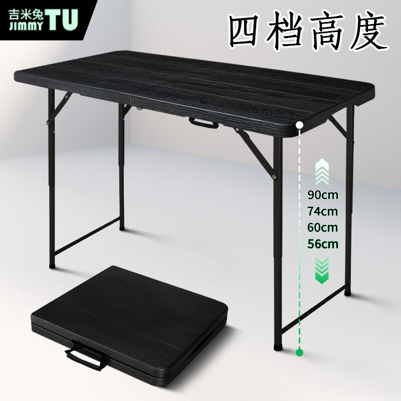 新型可折叠桌便携式简易家用餐桌户外夜市摆摊小户型墙壁吃饭桌子 2.40米【弯腿加固款】白色