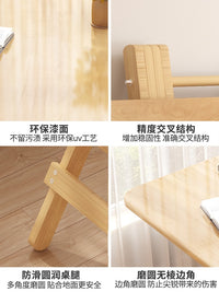 实木可折叠餐桌家用简易桌子长方形小户型吃饭圆桌户外摆摊四方桌