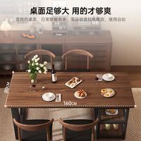 商用餐桌快餐店小吃专用桌子储物一体长方形大板桌简约烧烤店桌椅 夏季透气藤编椅胡桃色