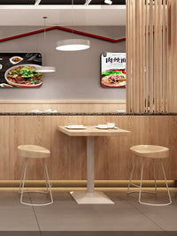 螺蛳粉店桌椅小吃快餐店商用简约铁艺家具饺子店面馆餐饮桌子凳子 高吧凳-黑