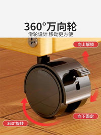 茶水室茶杯摆放架可爱茶几边几奶油风实木小矮桌新款热销展示架柜 原木色中号-带轮