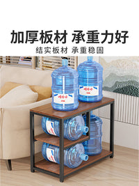 茶水柜桌子家用小茶桌茶台阳台简易移动小茶几置物柜沙发边几边柜 黑架黑胡桃纹-大号（移动款）