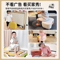 小凳子高级感客厅坐墩板凳家用沙发矮凳换鞋凳圆凳子脚凳 【肥皂凳】军绿色-高弹海绵坐垫