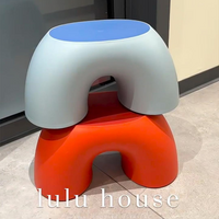 多巴胺小凳子家用矮凳浴室凳洗澡凳卫生间儿童板凳结实门口换鞋凳 粉色【赠送防滑垫/承重120斤】