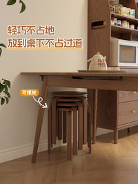 冬木实木凳子圆凳家用木头板凳软包凳子客厅矮凳餐凳可叠放小凳子 实木【基础款】1把装|免安装.-原木色