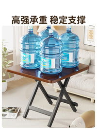 折叠桌方桌简约便携户外摆摊桌子饭桌简易餐桌家用长方形吃饭小号 黑石纹70*70*50【加厚桌面-黑烤漆腿】