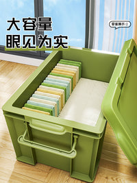 收纳箱家用收纳加厚特大号车载储物箱书本衣服杂物搬家整理箱带轮 挪威白【带承重轮子】—重物推移 60#特厚【装书本 纸巾】长47宽33.5高28cm（含卡盖）