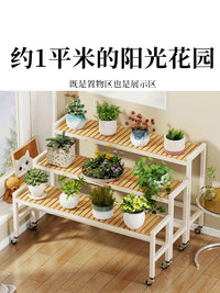 花架置物架植物花架单层阳台带轮花架客厅置物架可移动落地式花架