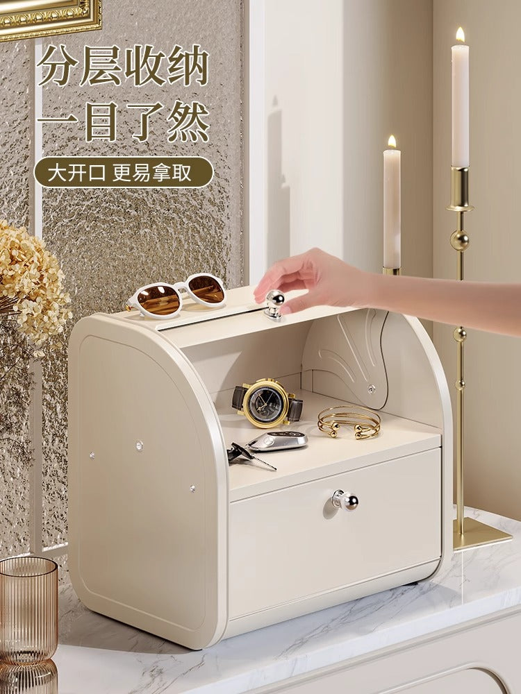 抽屉式玄关收纳盒家用钥匙牙线面包箱门口桌面收纳箱客厅零食入户