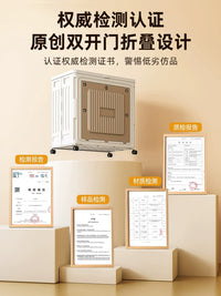 收纳箱大容量超大家用可折叠翻盖整理箱带滑轮换季衣服被子储物柜 【奶白色小号】✨可折叠免安装+送万向轮