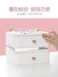 桌面收纳盒塑料抽屉式办公室文件置物架化妆品宿舍文具面膜小盒子 1个装【静谧蓝】清仓特价