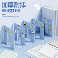 桌面书立架固定书本收纳神器高中学生儿童书立书夹书桌书架置物架 四栏⭐奶白色书立【班主任推荐✅特厚更耐用】