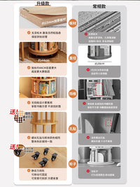 实木360度旋转书架落地置物架家用飘窗台改造神器收纳储物小书柜 ⭐15MM加厚实木【加宽二层】44*71.8CM-无漆松木色