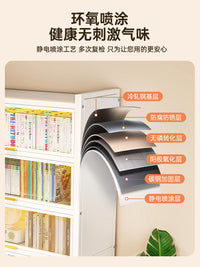 桌面书架置物架桌上带门防尘化妆品收纳展示柜铁艺儿童简易书柜子