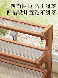 桌面花架置物架窗台多肉植物摆放架多层阶梯绿植收纳架小型展示架 【长虹通透】3层50cm长
