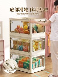 折叠收纳箱家用玩具收纳整理盒筐塑料衣柜衣服超大容量储物箱透明